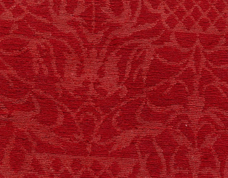 Doris Leslie Blau Collection Tibetan Red Floral Design Handmade Wool Rug N12726