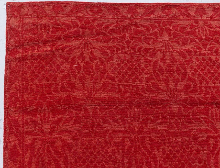 Doris Leslie Blau Collection Tibetan Red Floral Design Handmade Wool Rug N12726