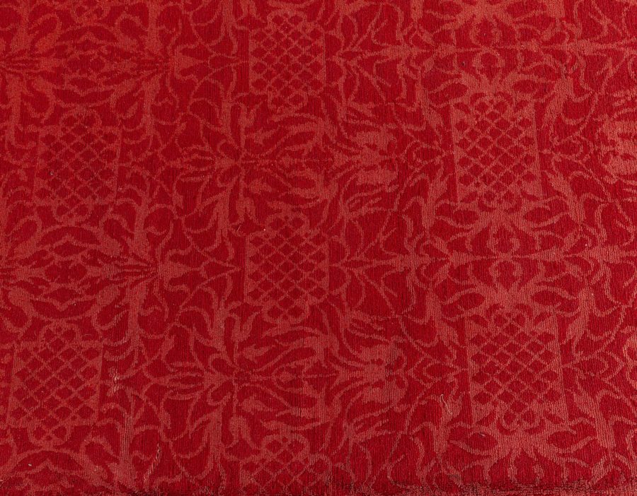 Doris Leslie Blau Collection Tibetan Red Floral Design Handmade Wool Rug N12726