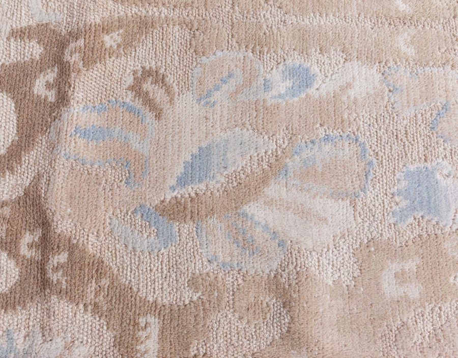 Doris Leslie Blau Collection Alhambra Design Beige and Blue Handmade Wool Rug N12728