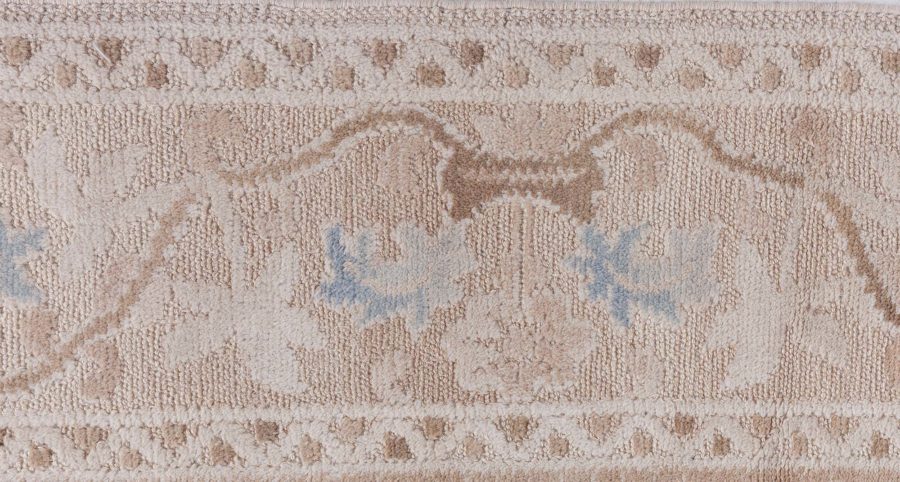 Doris Leslie Blau Collection Alhambra Design Beige and Blue Handmade Wool Rug N12728
