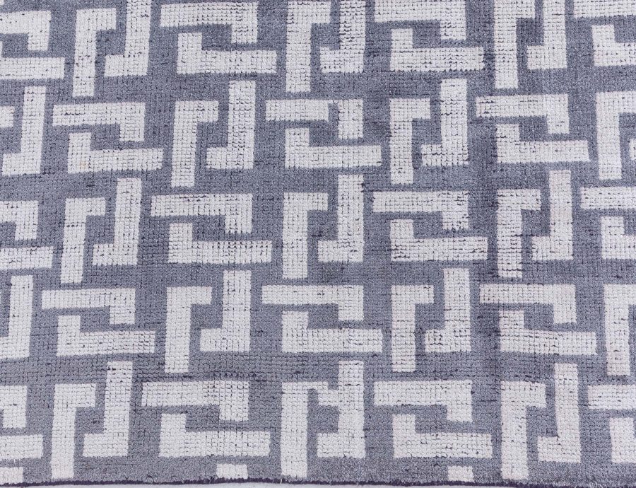 Doris Leslie Blau Collection Gray and White Modular Geometric Rug N12729