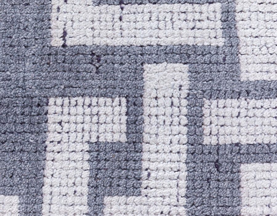 Doris Leslie Blau Collection Gray and White Modular Geometric Rug N12729