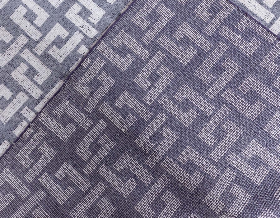 Doris Leslie Blau Collection Gray and White Modular Geometric Rug N12729