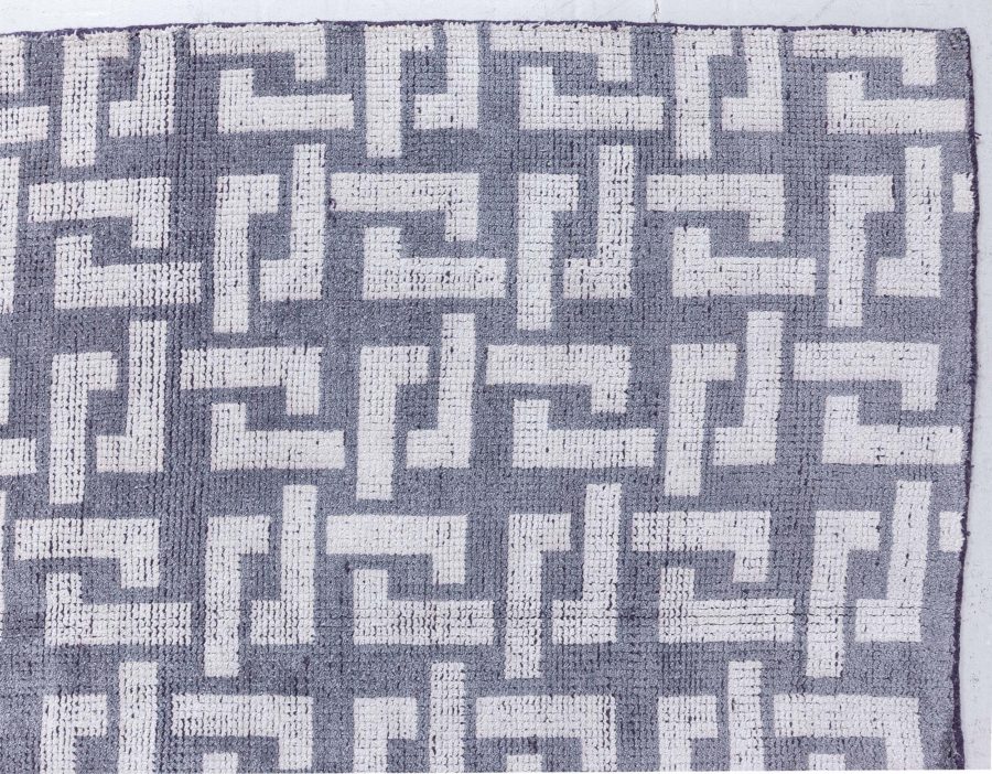 Doris Leslie Blau Collection Gray and White Modular Geometric Rug N12729
