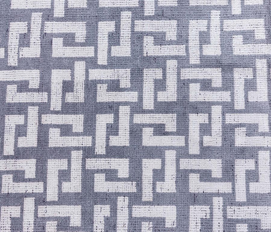 Doris Leslie Blau Collection Gray and White Modular Geometric Rug N12729