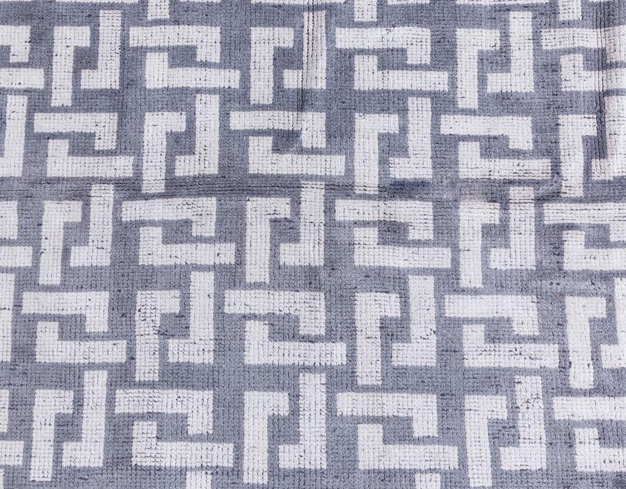 Doris Leslie Blau Collection Gray and White Modular Geometric Rug N12729