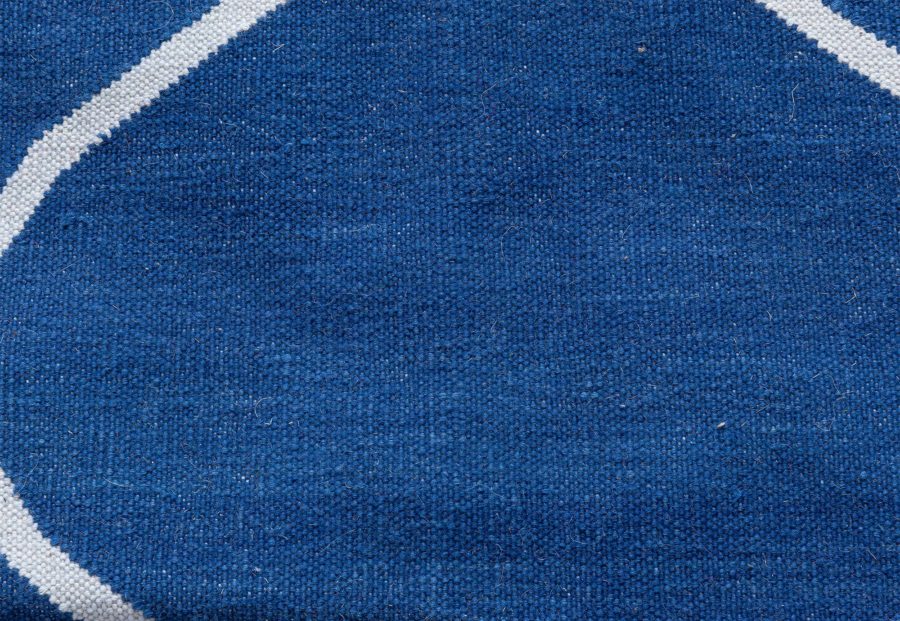 Doris Leslie Blau Collection Contemporary Capri Blue Indian Dhurrie Cotton Rug N12731