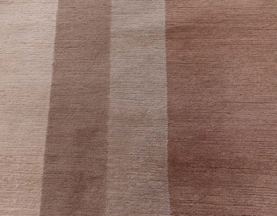 Doris Leslie Blau Collection Art Deco Design Tibetan Beige and Brown Rug N12734