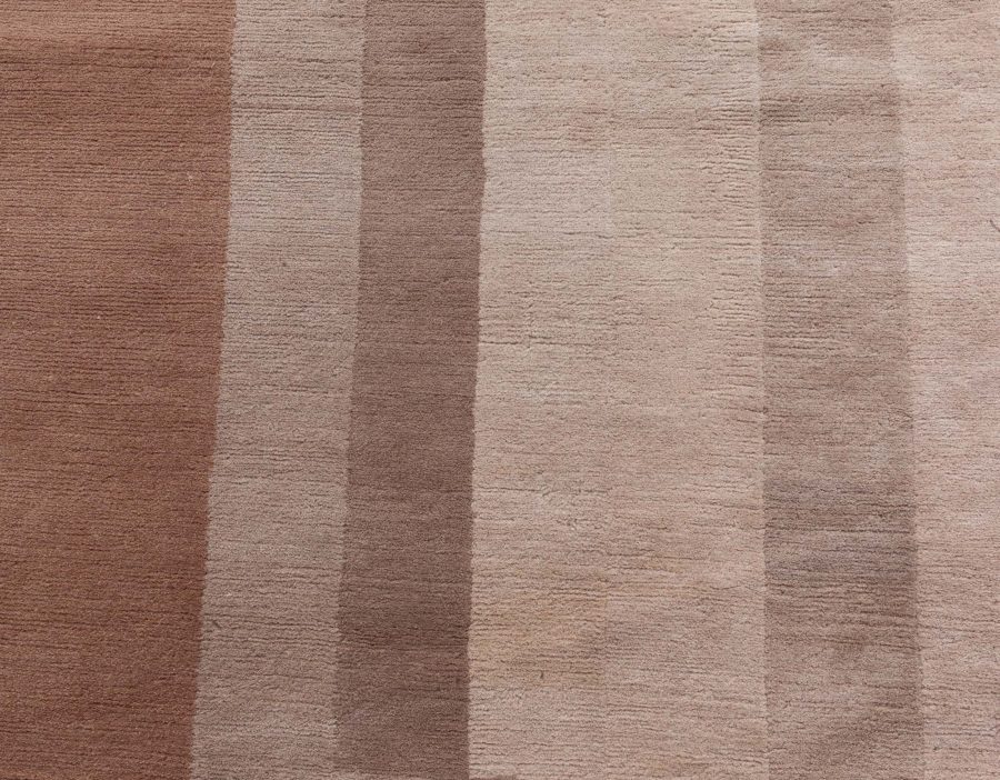 Doris Leslie Blau Collection Art Deco Design Tibetan Beige and Brown Rug N12734