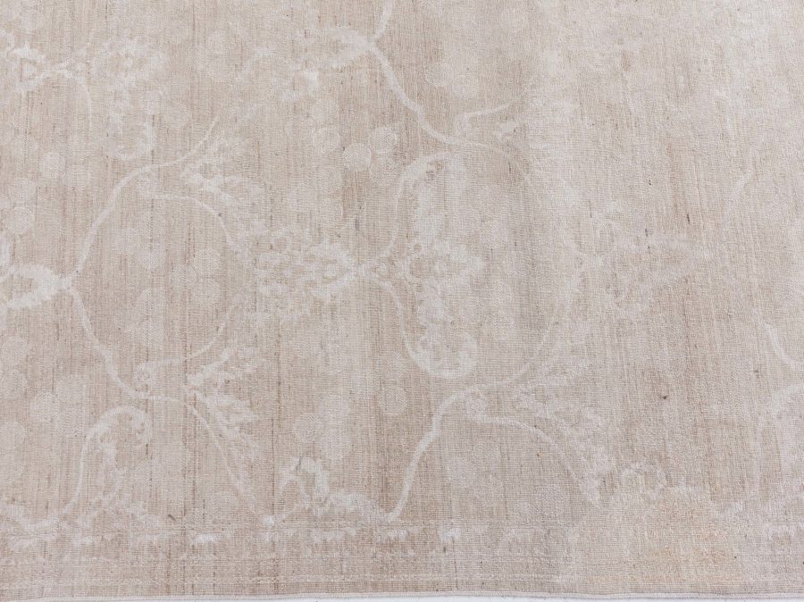 Doris Leslie Blau Collection Modern Floral RA7 Gray Wool Handmade Rug N12737