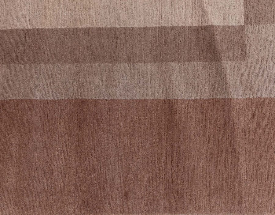 Doris Leslie Blau Collection Art Deco Design Tibetan Beige and Brown Rug N12734
