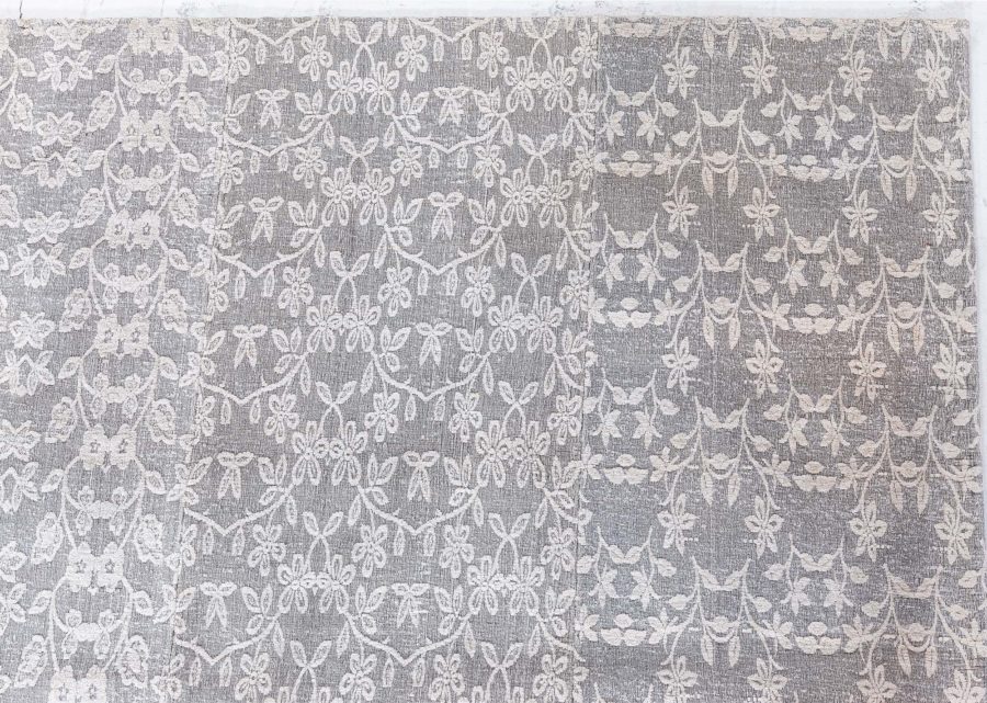 Doris Leslie Blau Collection Patchwork-Like MM Gray Handmade Wool Rug N12744