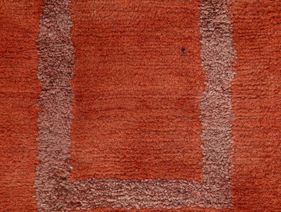 Doris Leslie Blau Collection Copper Tibetan Greek Key Handmade Wool and Silk Rug N12750