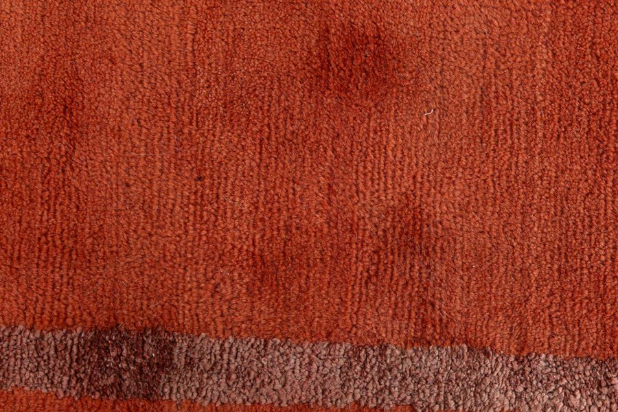 Doris Leslie Blau Collection Copper Tibetan Greek Key Handmade Wool and Silk Rug N12750