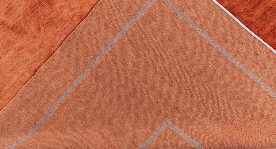 Doris Leslie Blau Collection Copper Tibetan Greek Key Handmade Wool and Silk Rug N12750