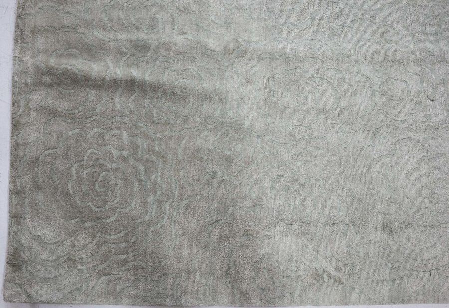 Doris Leslie Blau Collection Camelia Geen Handmade Silk Rug N12754