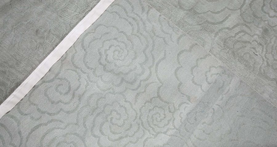 Doris Leslie Blau Collection Camelia Geen Handmade Silk Rug N12754