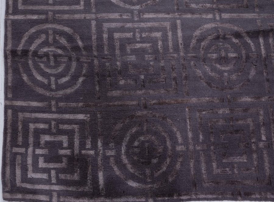 Doris Leslie Blau Collection Art Deco Design Tibetan Handmade Wool and Silk Rug N12755