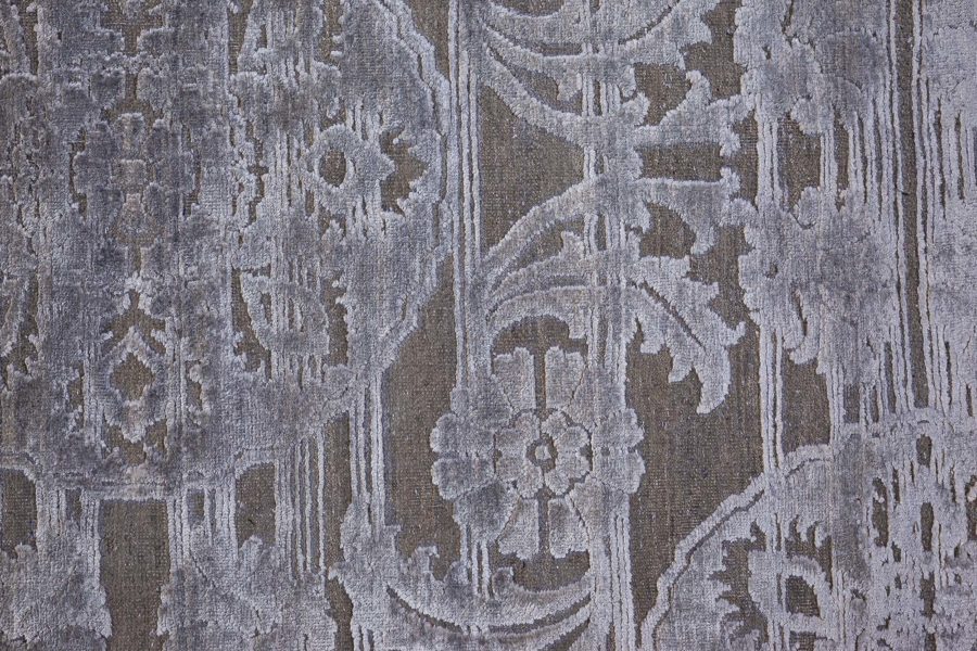 Doris Leslie Blau Collection Large Bold, Floral Design Handmade Custom Rug N12756