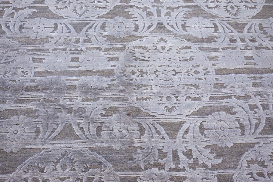 Doris Leslie Blau Collection Large Bold, Floral Design Handmade Custom Rug N12756