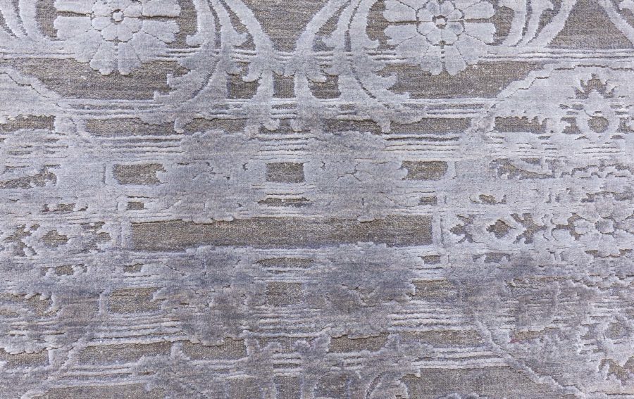 Doris Leslie Blau Collection Large Bold, Floral Design Handmade Custom Rug N12756