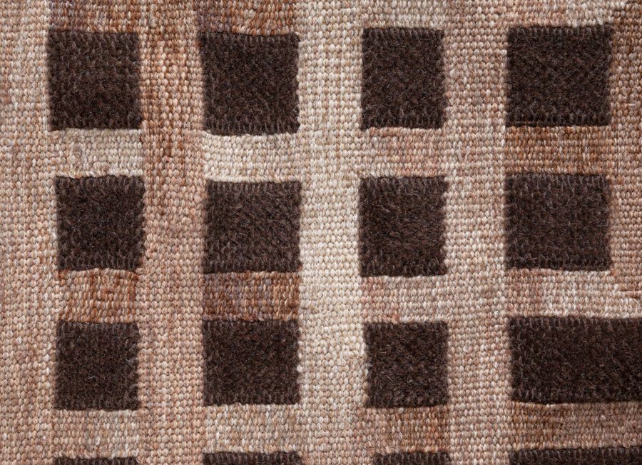 Dorie Leslie Blau Collection Modern Pavilion Design Geometric Brown Wool Rug N12761