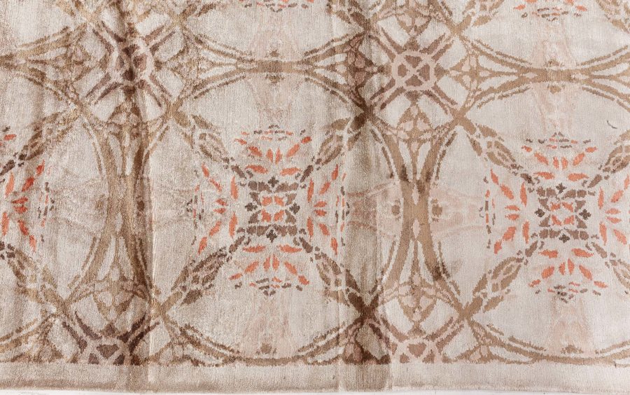 Doris Leslie Blau Collection One-of-a-kind Modern Botanic Handmade Silk Rug N12765
