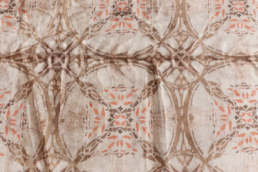 Doris Leslie Blau Collection One-of-a-kind Modern Botanic Handmade Silk Rug N12765