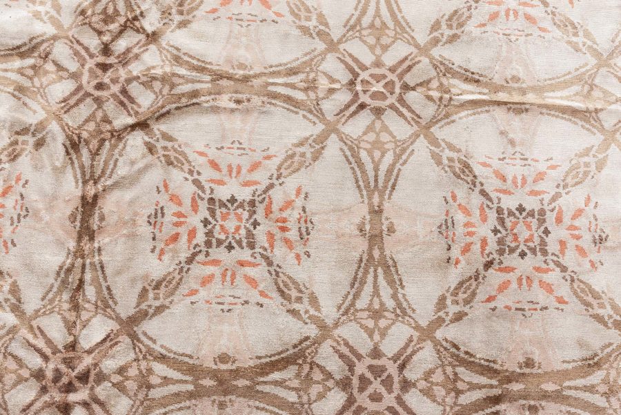 Doris Leslie Blau Collection One-of-a-kind Modern Botanic Handmade Silk Rug N12765