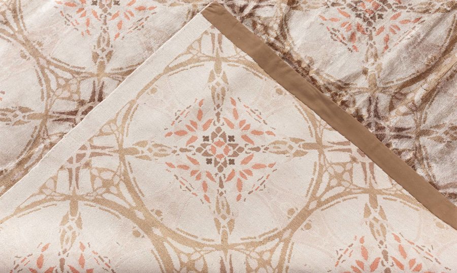 Doris Leslie Blau Collection One-of-a-kind Modern Botanic Handmade Silk Rug N12765