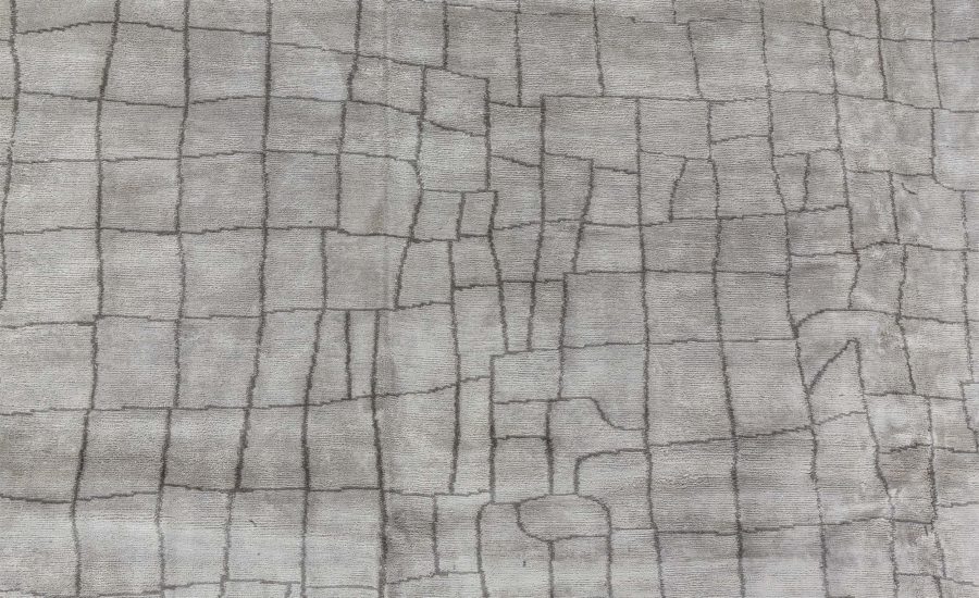 Doris Leslie Blau Collection Oversized Modern Abstrat Crocodile Silk Rug N12771