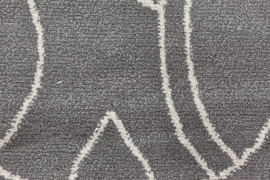 Doris Leslie Blau Collection Modern Hummingbird Silver Handmade Wool Silk Rug N12772