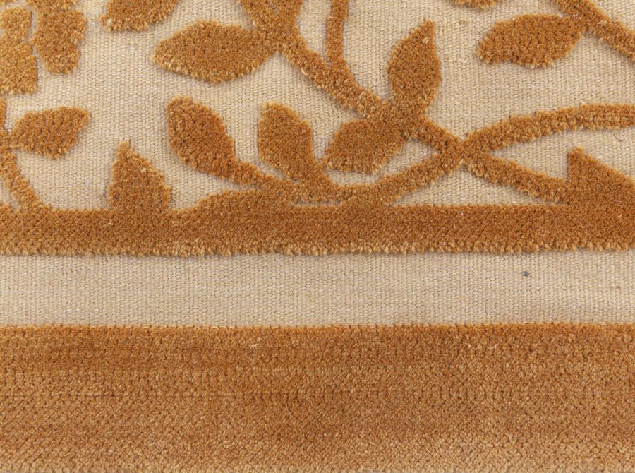 Doris Leslie Blau Collection Design Handmade Rug in Brown and Orange N12802