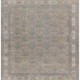 One-of-a-kind Vintage Indian Botanic Handmade Wool Carpet BB5195