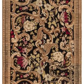 Karabakh Caucasian Antique Floral Allover Warm Tan Hand-Knotted Wool Runner – Circa 1880 Paisley Design BB5350