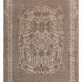 Persian Antique Allover Geometric Soft Beige Hand-Knotted Wool Rug – Circa 1900 BB5418