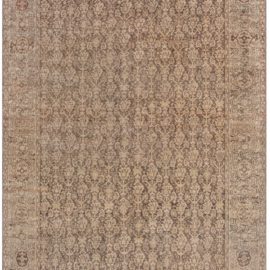 Antique Malayer Persian Floral Allover Classic Taupe Hand-Knotted Wool Rug – Circa 1900 BB5047