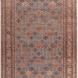 Antique Malayer Persian Allover Floral Warm Tan Hand-Knotted Wool Rug – Circa 1880 BB5117