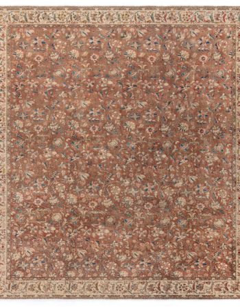 Antique Tabriz Persian Floral Allover Light Beige Hand-Knotted Wool Rug – Circa 1900 BB3325