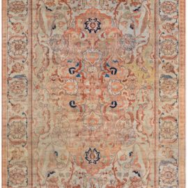 Tabriz Persian Antique Medallion Warm Tan Hand-Knotted Wool Rug – Circa 1920 BB5421