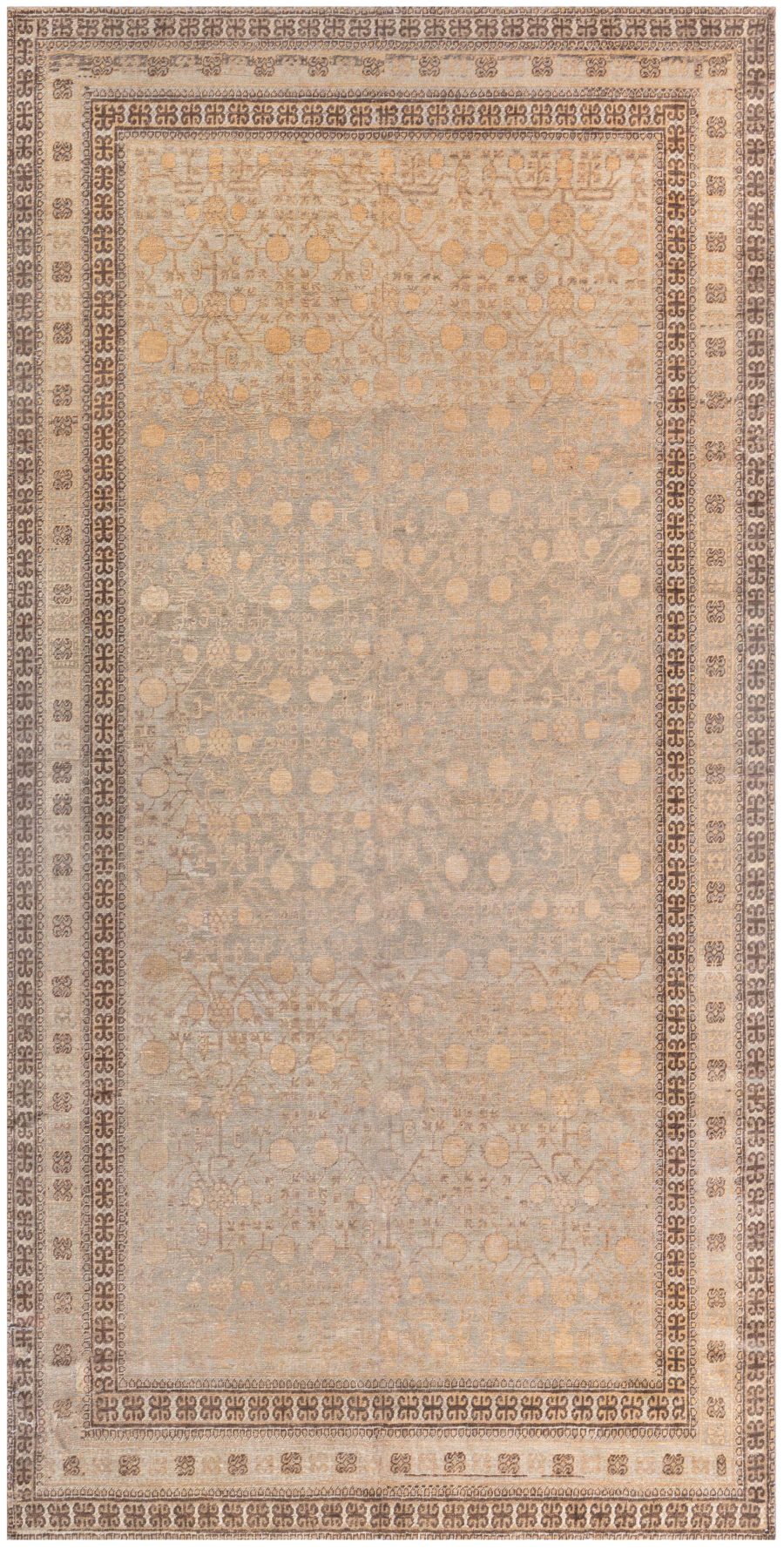 One-of-a-kind Vintage Samarkand Handmade Wool Rug BB4968
