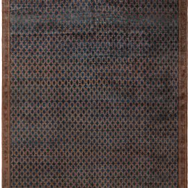Samarkand Vintage Geometric Teal Hand-Knotted Wool Rug (Size Adjusted) BB5221