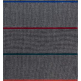 Vintage Scandinavian Geometric Charcoal Flatweave Wool Rug By Lagerhem Ullberg BB5315