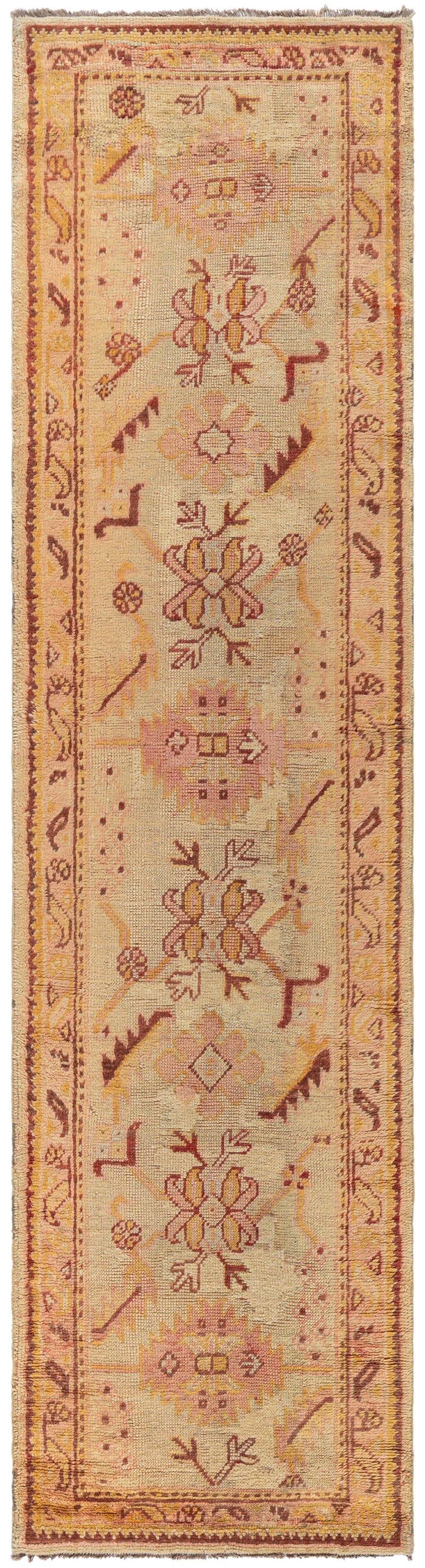 One-of-a-kind Antique Turkish Oushak Handmade Wool Runner BB5403