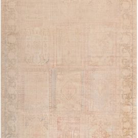 Oushak Turkish Antique Allover Pale Sand Hand-Knotted Wool Rug – Circa 1880 BB5262