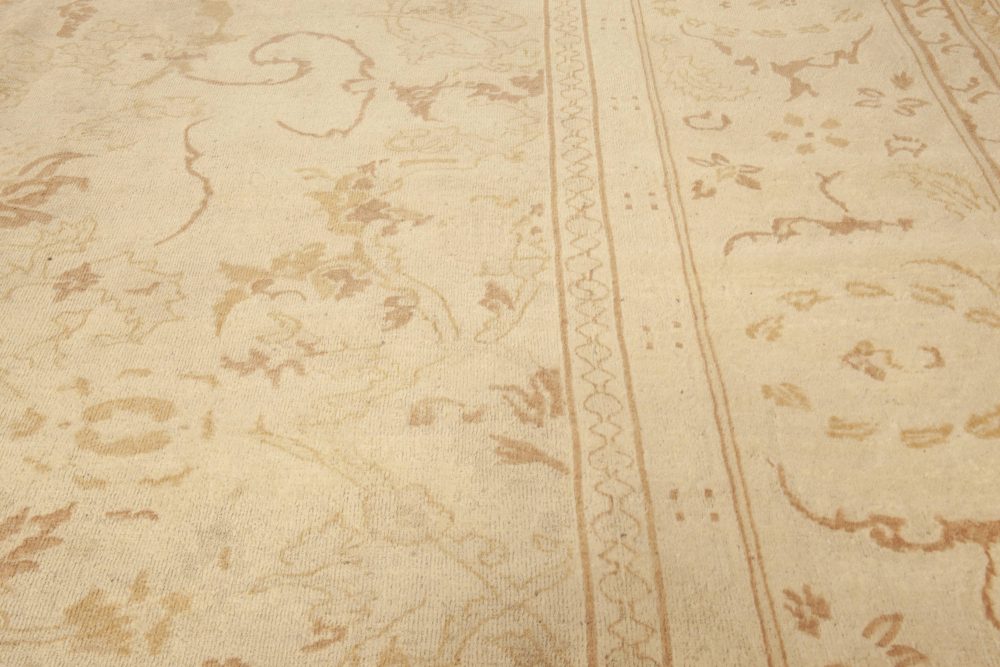 One-of-a-kind Large Antique Indian Amritsar Botanic Handmade Wool Rug BB4996