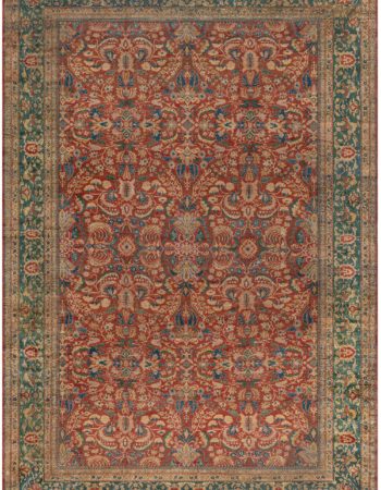 Antique Tabriz Persian Floral Allover Navy Blue Hand-Knotted Wool Carpet – Circa 1900 BB8776 Antique Tabriz Persian Floral Allover Navy Blue Hand-Knotted Wool Carpet – Circa 1900 BB8776