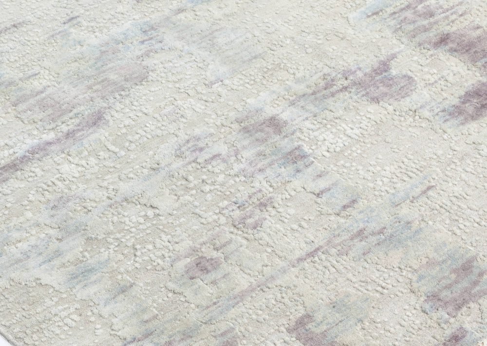 Contemporary Faint Blues Hand Knotted Silk, Wool & Cotton Rug N11339