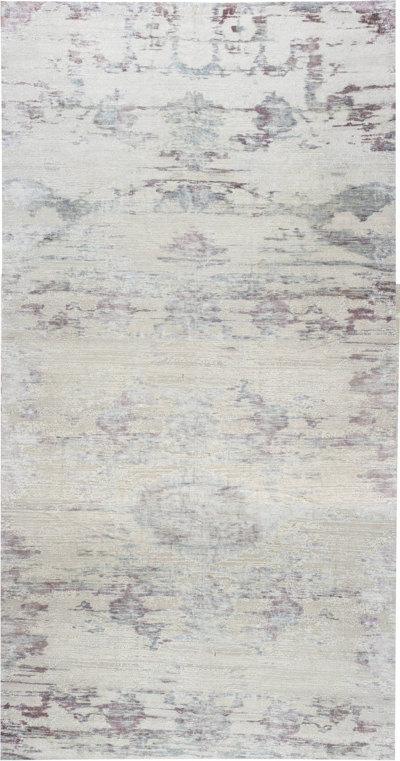 Contemporary Faint Blues Hand Knotted Silk, Wool & Cotton Rug N11339